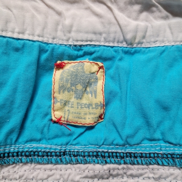 Y2K Free People Mini Skirt Boho Red Turquoise Orange And Grey - Picture 2 of 5